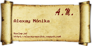 Alexay Mónika névjegykártya