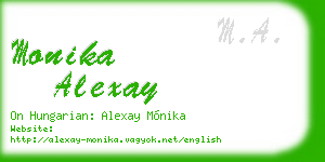 monika alexay business card